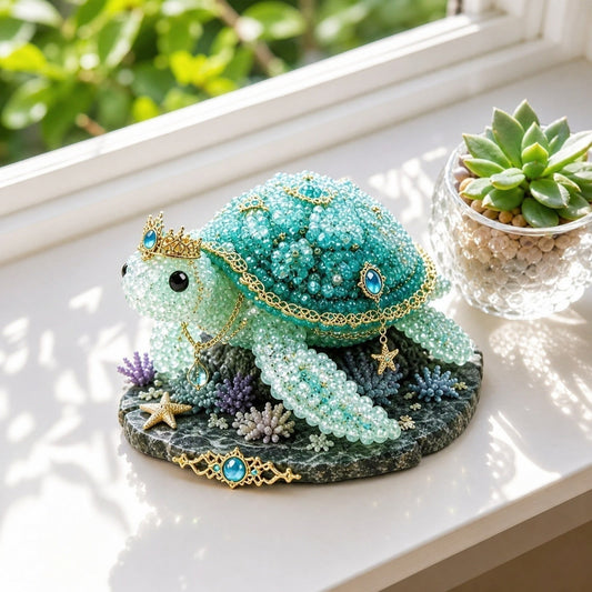 🧜♀️ Mythical DIY Bead Kit – Glass Crystal Sea Animal Beading Starter Set with Photo Instructions for Beginners