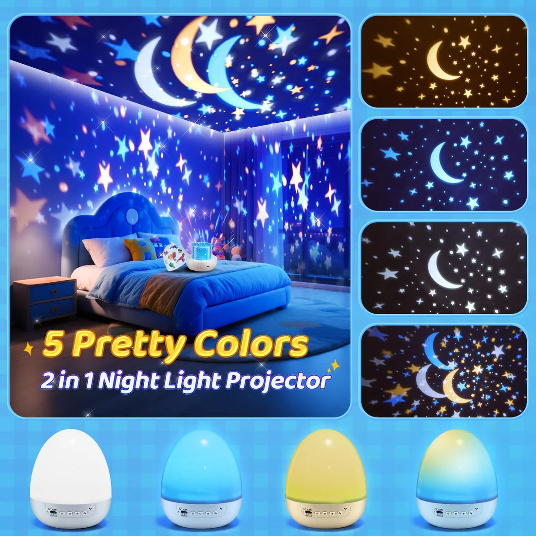 🦖 Dinosaur Egg Night Light Projector
