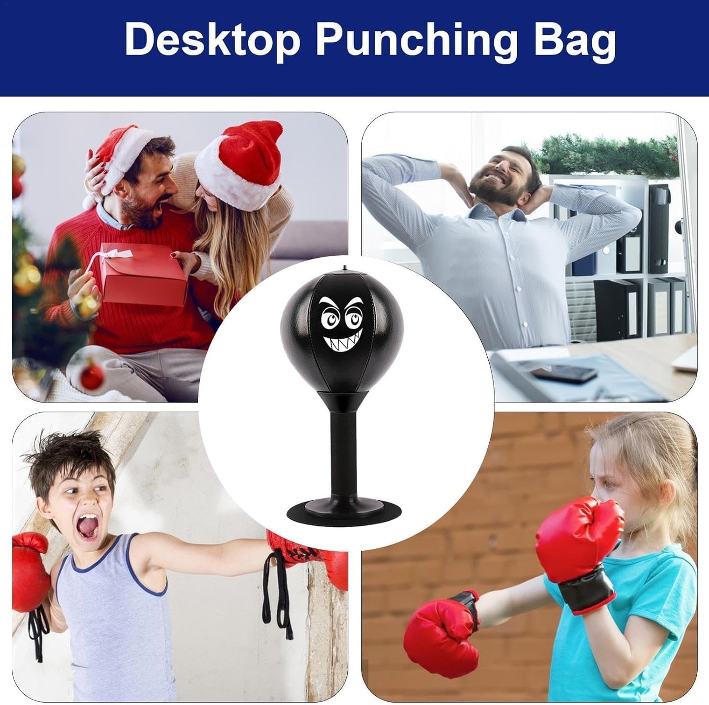 🥊 Desktop Punching Bag for Kids & Adults – Stress Relief Toy with Suction Cup, Reaction Speed Trainer