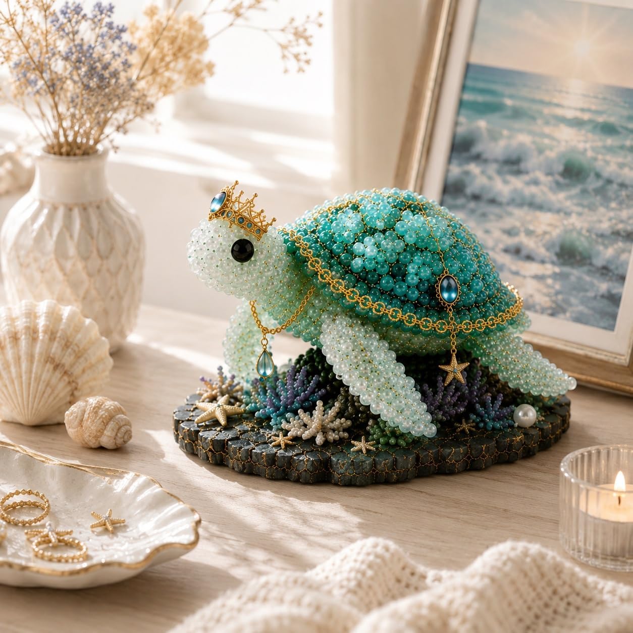 🧜‍♀️ Mythical DIY Bead Kit – Glass Crystal Sea Animal Beading Starter Set with Photo Instructions for Beginners