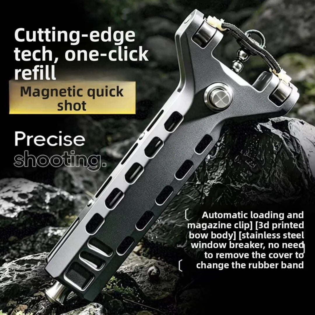 💥Automatic Slingshot with Magazine – Semi‑Auto Mode, Precision Accuracy