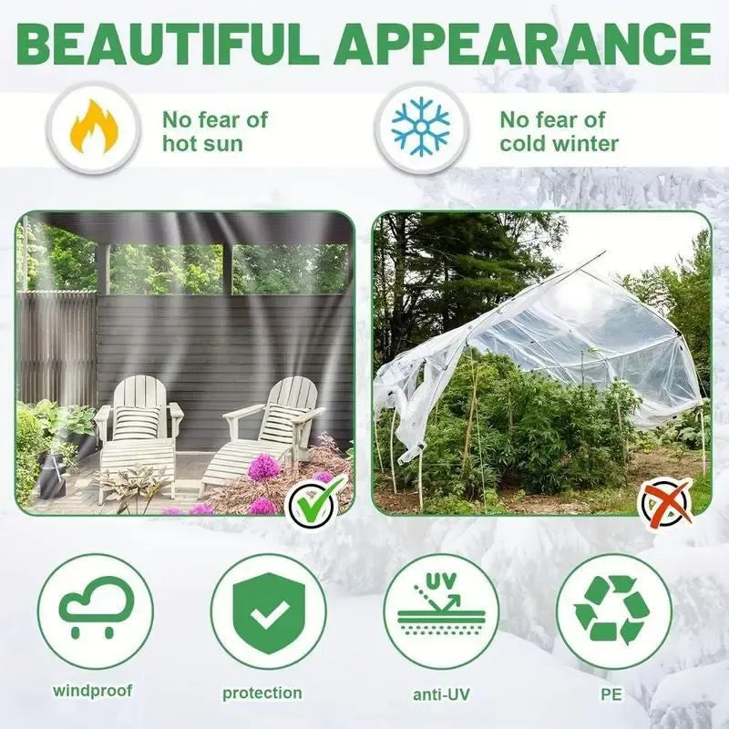 💧 Weatherproof Clear Waterproof Tarp – Protect Your Outdoor Space While Keeping a Clear View