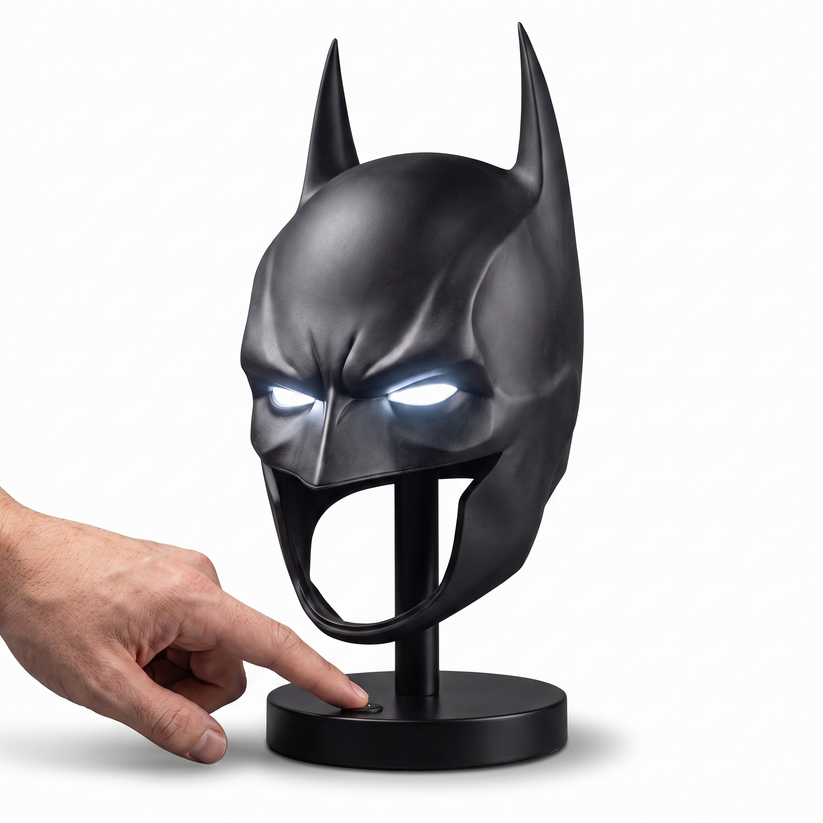 🦇 Mask Lamp – Sculptural LED Light with Illuminated Eyes for Desk, Shelf & Gaming Setup