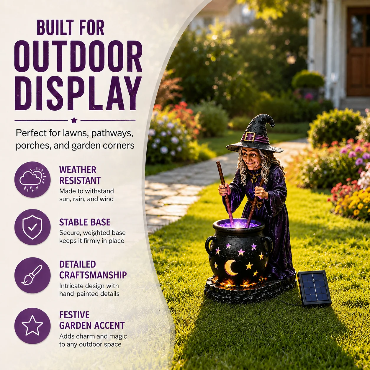 🧙‍♀️ Halloween Witch Cauldron Solar Light