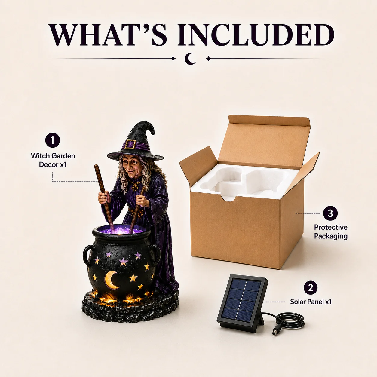 🧙‍♀️ Halloween Witch Cauldron Solar Light