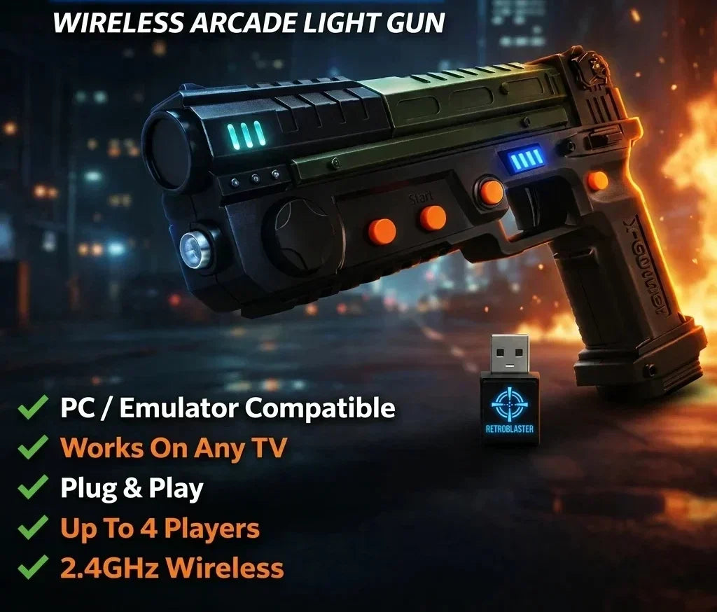 🎯 RetroShooter Arcade Gun – Wireless Light Gun for PC, TV & Projectors