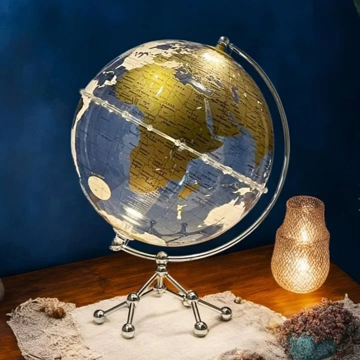 🌏 Explorer Globe Lamp – 360° Rotating Illuminated World Map with LED Glow