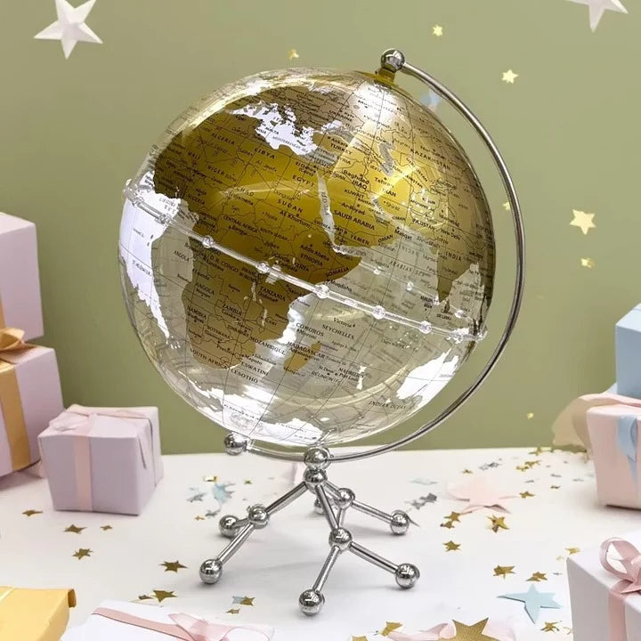 🌏 Explorer Globe Lamp – 360° Rotating Illuminated World Map with LED Glow