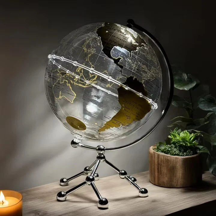 🌏 Explorer Globe Lamp – 360° Rotating Illuminated World Map with LED Glow