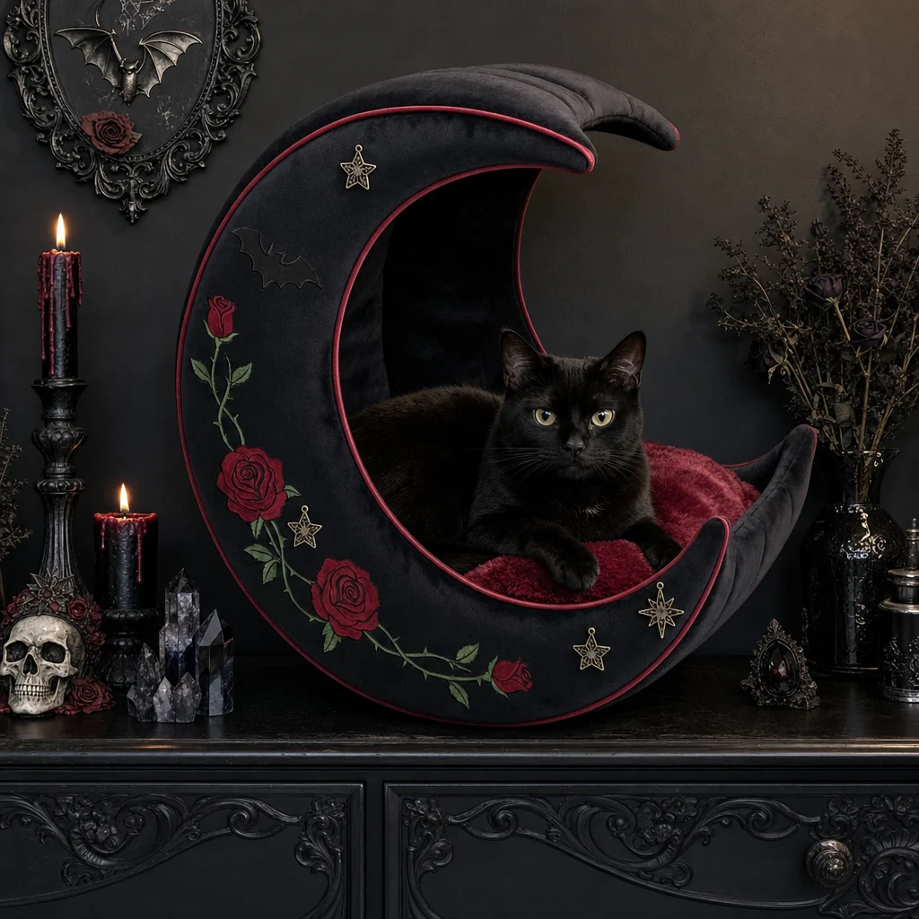 🌙 Crescent Moon Cat Bed – A Cozy Little Moon for Your Cat to Curl Up In