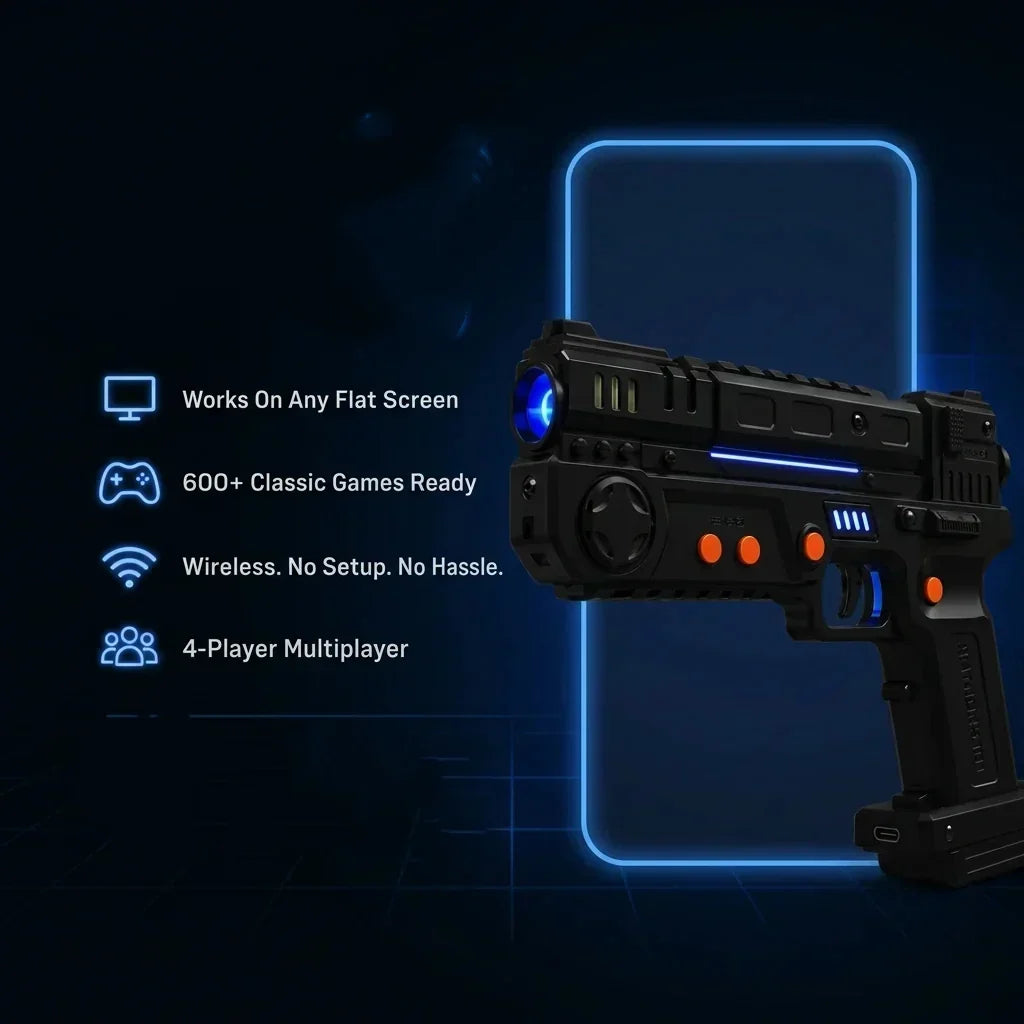 🎯 RetroShooter Arcade Gun – Wireless Light Gun for PC, TV & Projectors