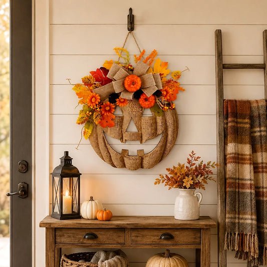 🎃 Lighted Pumpkin Wreath