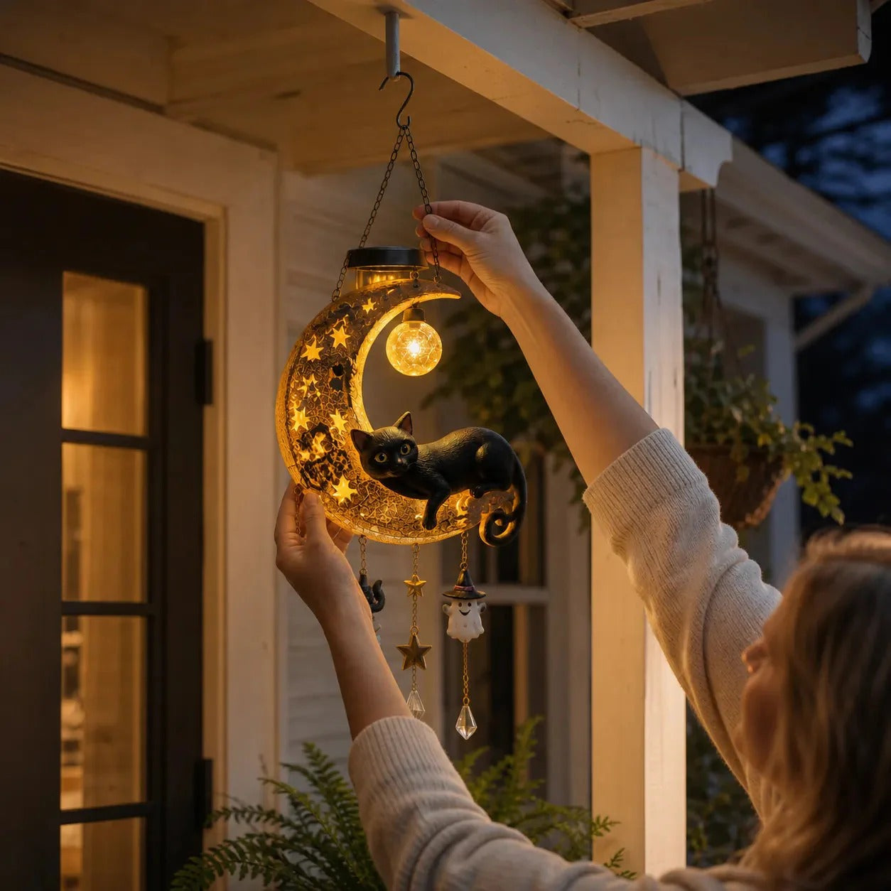 🌙 Solar Halloween Hanging Lantern