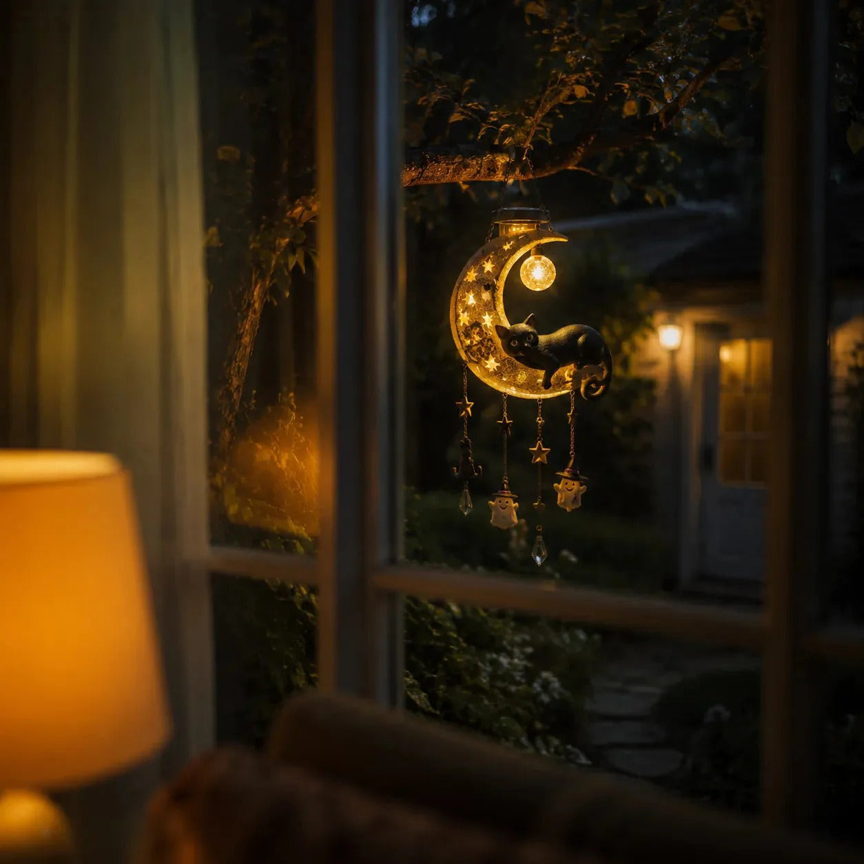 🌙 Solar Halloween Hanging Lantern