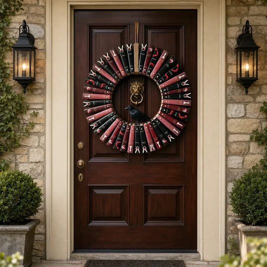 🎐 Book‑Spine Wreath Collection – Hand‑Painted Wall Art for Book Lovers