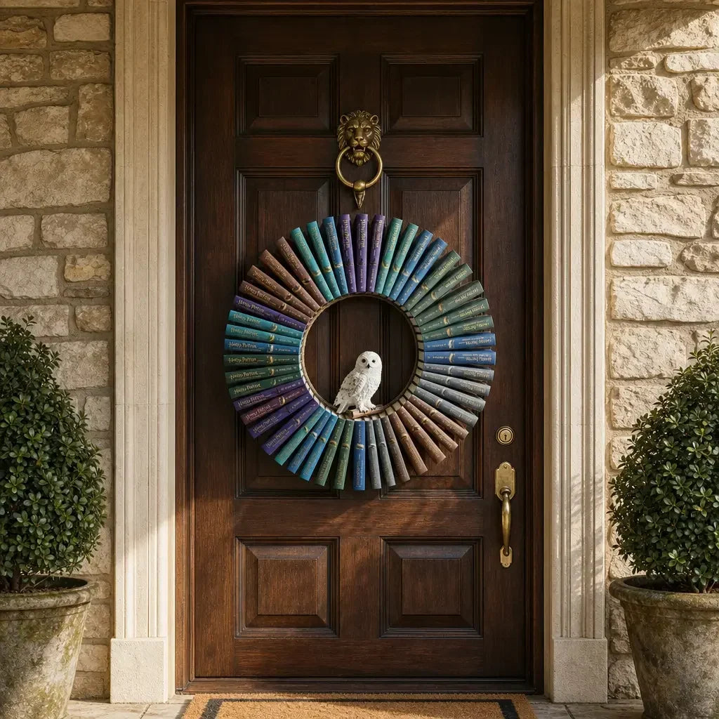 🎐 Book‑Spine Wreath Collection – Hand‑Painted Wall Art for Book Lovers