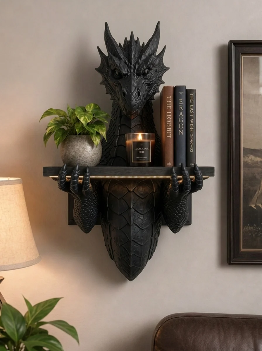 🐉 Mythical Wall Display Shelf – A Fantasy-Inspired Statement Piece for Your Space