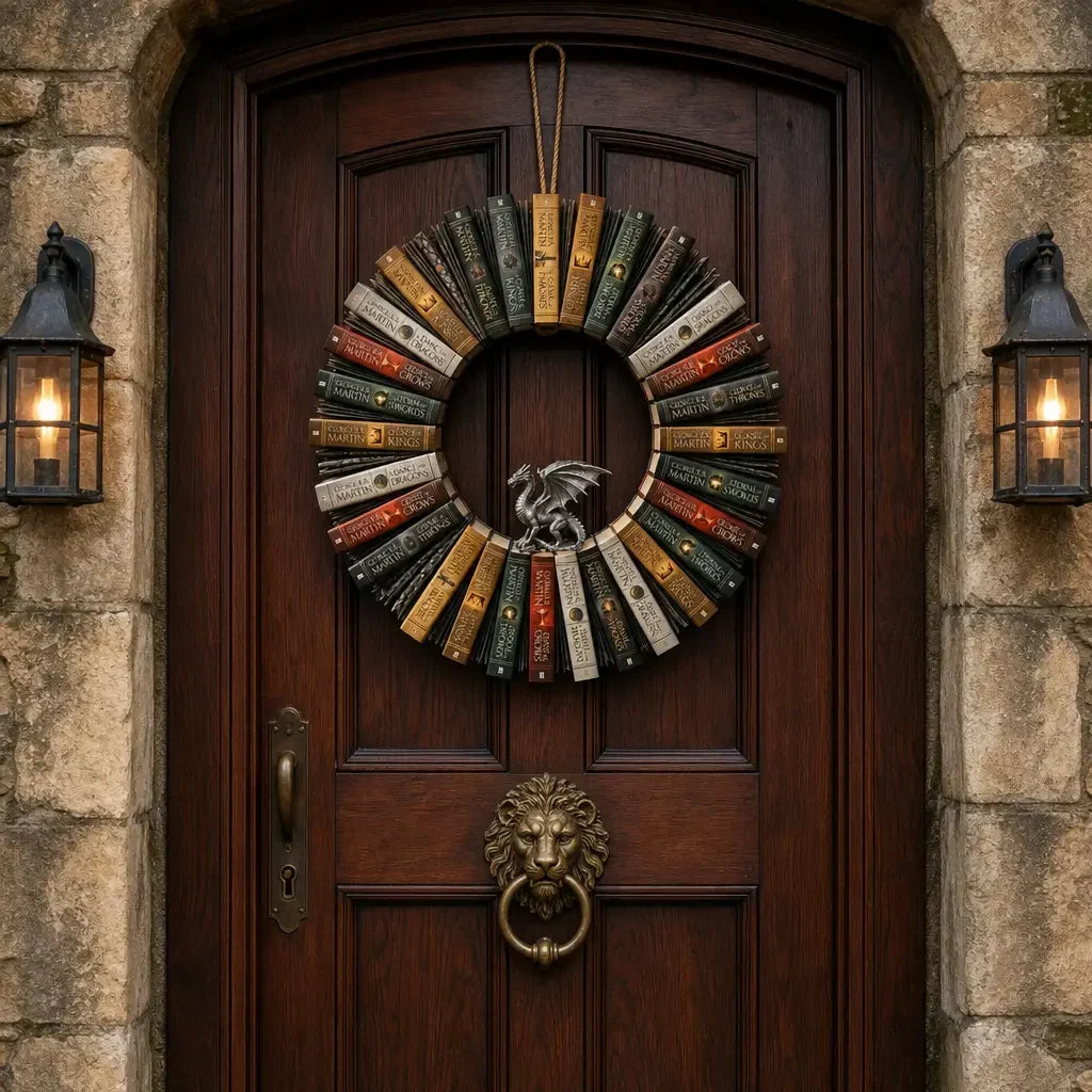🎐 Book‑Spine Wreath Collection – Hand‑Painted Wall Art for Book Lovers