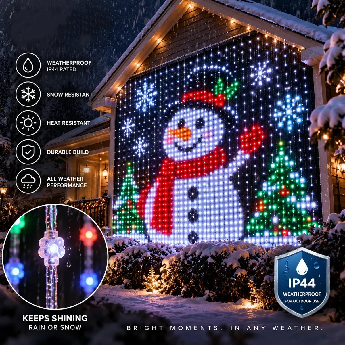 🎄 LED Pixel Curtain Lights – App-Controlled Custom Light Display