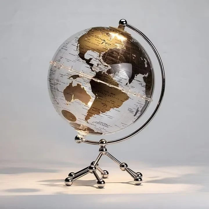 🌏 Explorer Globe Lamp – 360° Rotating Illuminated World Map with LED Glow
