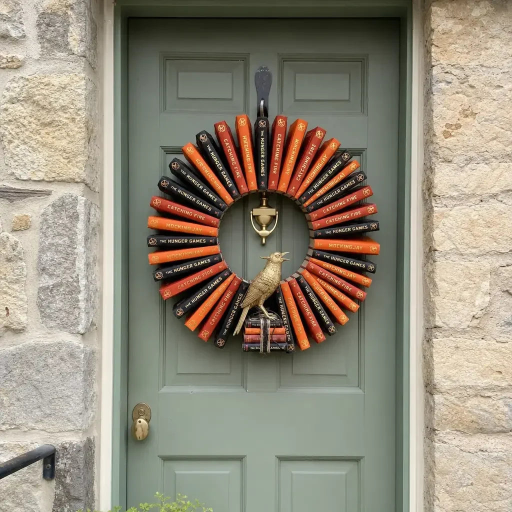 🎐 Book‑Spine Wreath Collection – Hand‑Painted Wall Art for Book Lovers