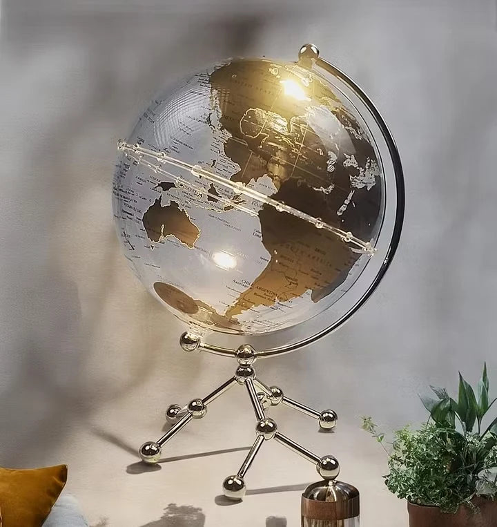 🌏 Explorer Globe Lamp – 360° Rotating Illuminated World Map with LED Glow
