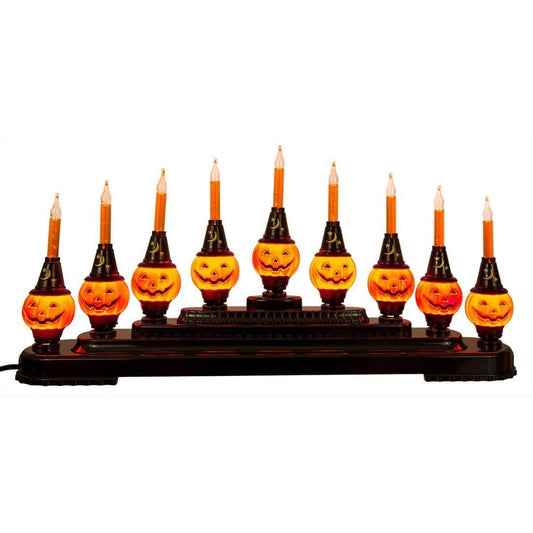 🎃 9‑Light Halloween Bubble Candolier – Vintage Style Pumpkin Decor with Glowing Bubble Effect